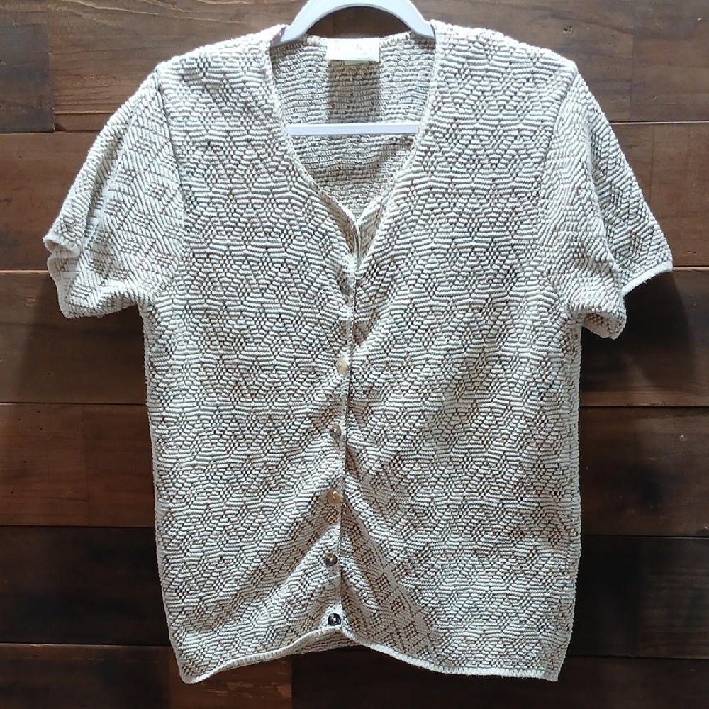 Reba RoseTextured Button-Up Cardigan Size Medium